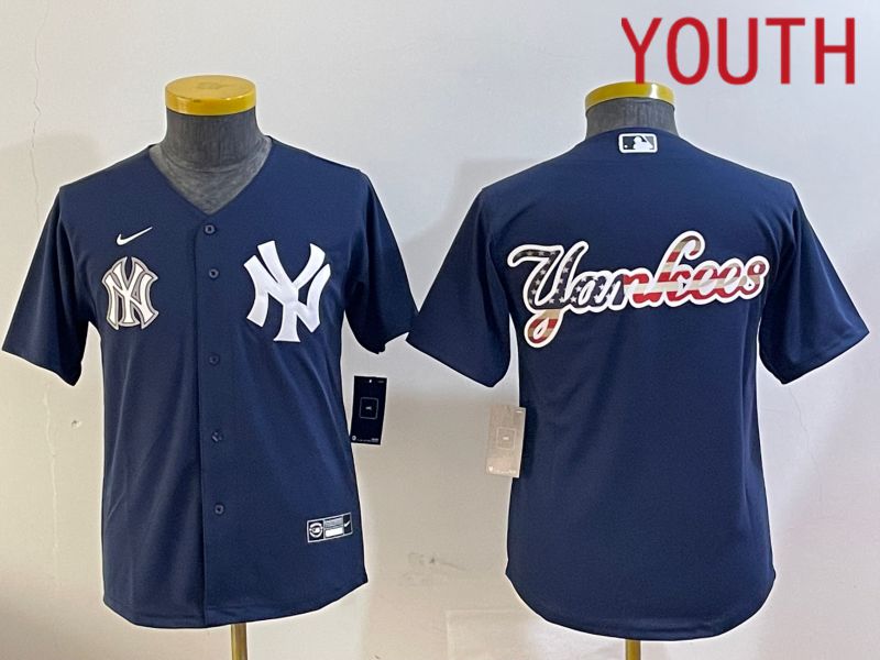 Youth New York Yankees Blank Blue Game 2024 Nike MLB Jersey style 120912->youth mlb jersey->Youth Jersey